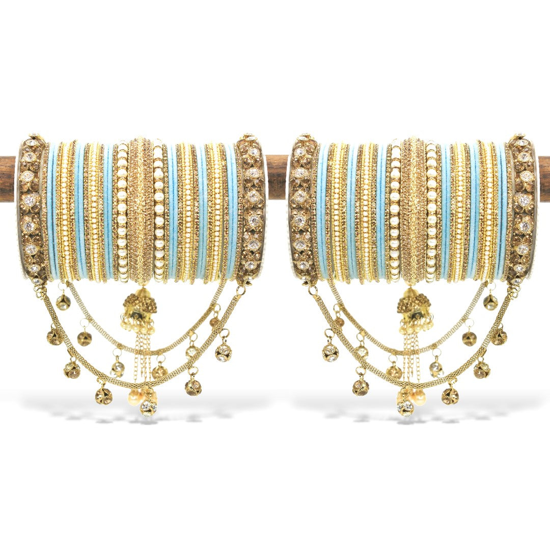 Bridal Jhoola Style Bangle set for two hands by T4 Jewels