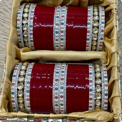 T4 Jewels | Kundan & Crystal Embellished Bridal Chooda ❤️💍-8H