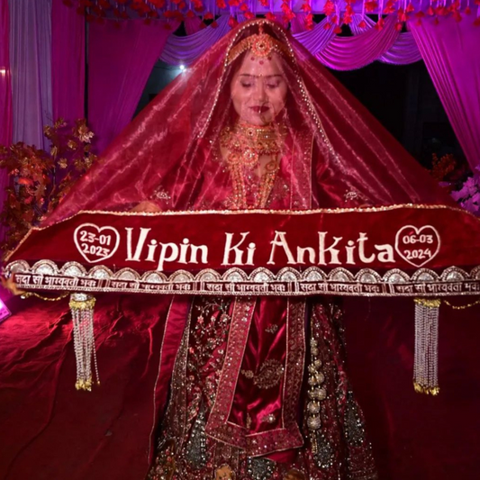 Bride Entry Customized Bridal Dupatta With Name For Wedding & Engagement