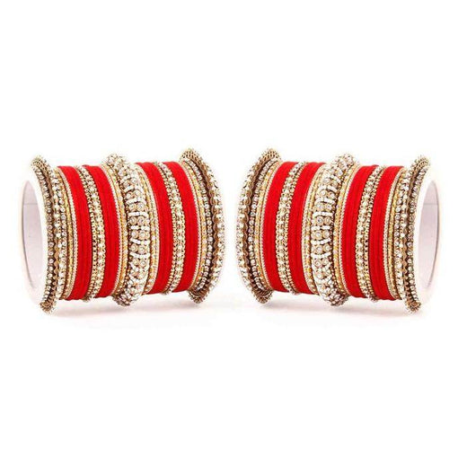 Set of 2 Beautiful Velvet Bangle And Pearl Bangle Set