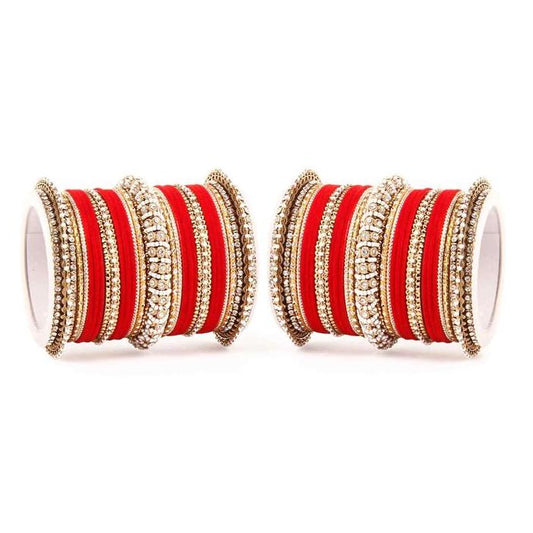 Set of 2 Beautiful Velvet Bangle And Pearl Bangle Set