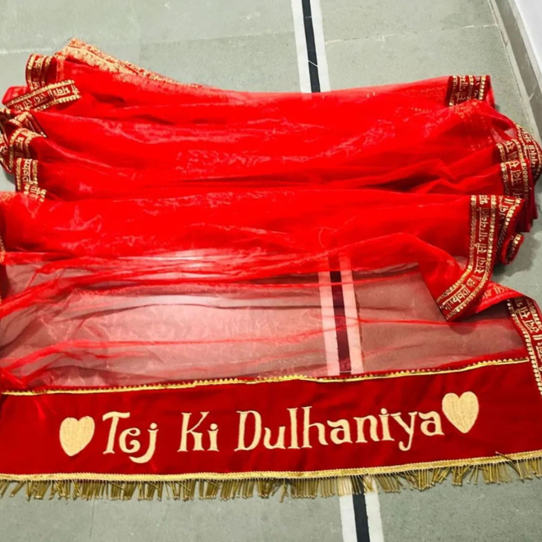 Bride Entry Customized Bridal Dupatta With Name For Wedding & Engagement