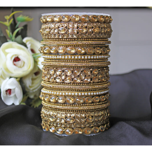 Traditional Mirror Bangle Set with Jhumki by T4 Jewels