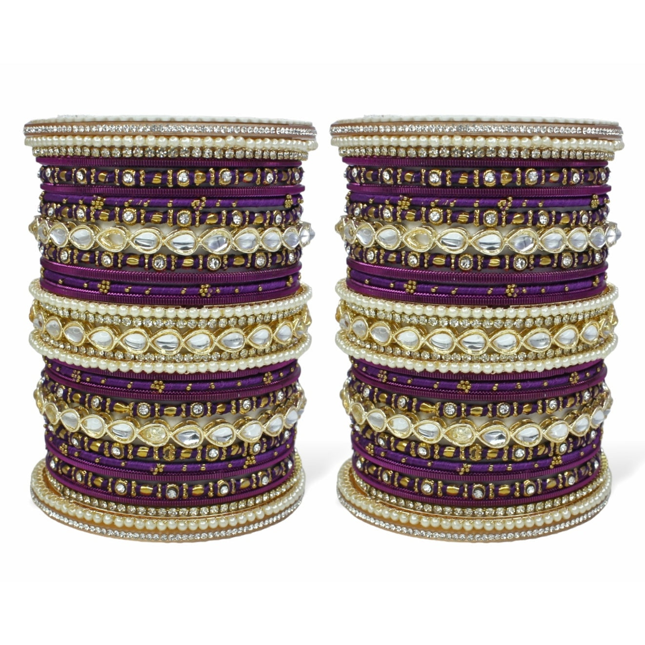 Bridal Bangle Set with Kundan Kangan by T4 Jewels