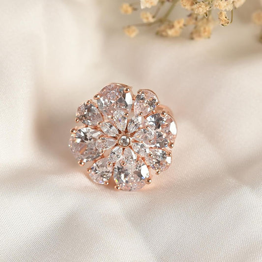 T4 Jewels Round Design American Diamond Ring - ADR0018
