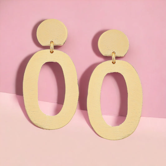 Beautiful Loop Matte Gold Finish Earrings