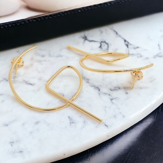 Beautiful Matte Gold Finish Earrings