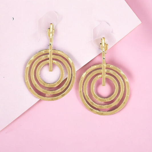 Matte Gold Finish Round drop design Earrings