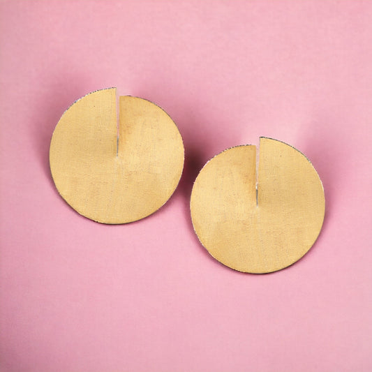 Beautiful Round Matte Gold Finish Earrings