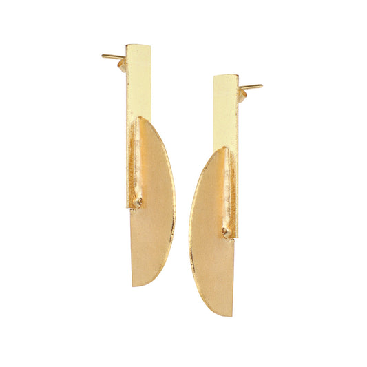 Beautiful Matte Gold Finish Earrings