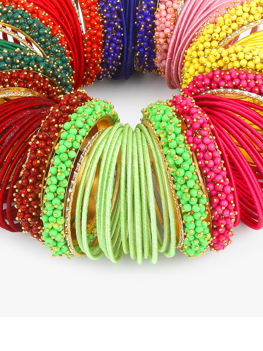 Bangle Bunch with Gajra Kada and Velvet Bangles (8 Colours)