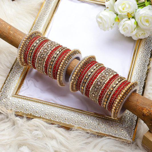 Beautiful Bridal Bangle Set with Pacheli Kada by T4 Jewels