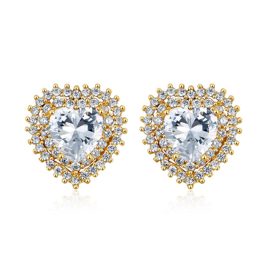 T4 Jewels Heart Shape American Diamond Earring For Women & Girls