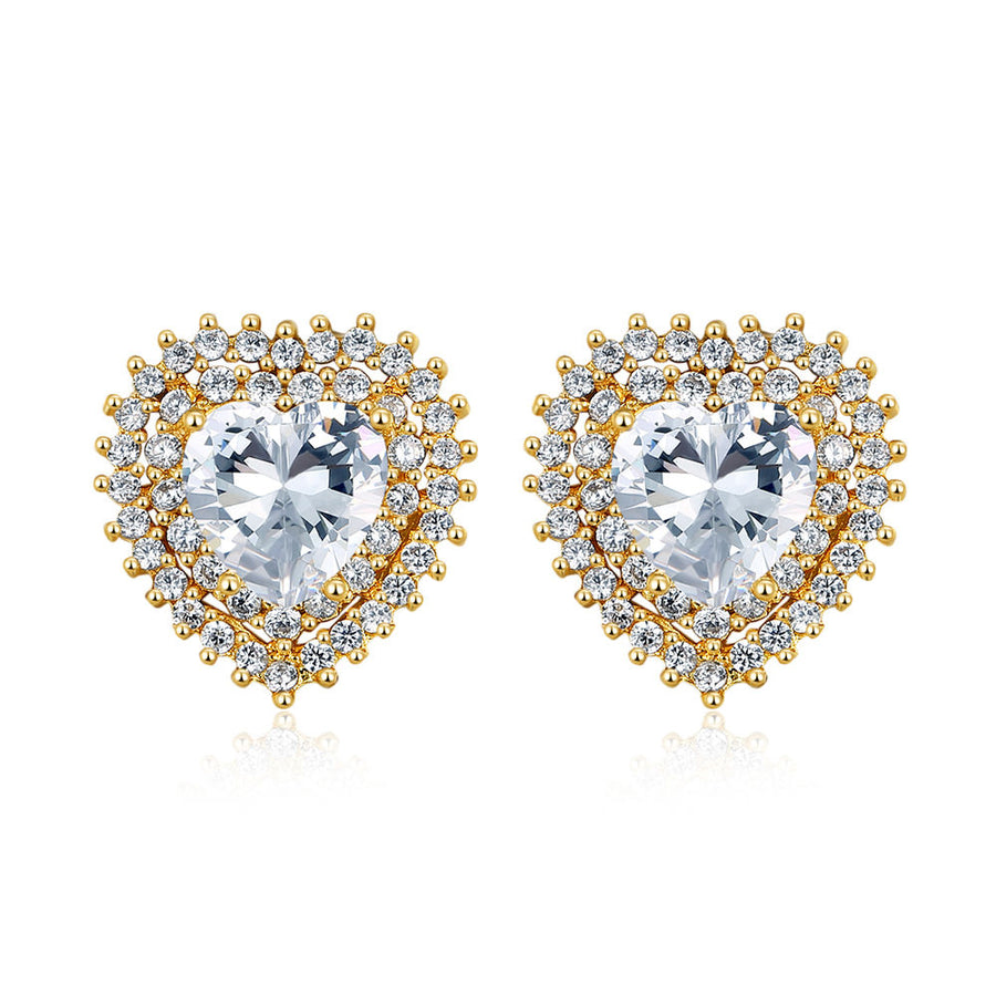T4 Jewels Heart Shape American Diamond Earring For Women & Girls