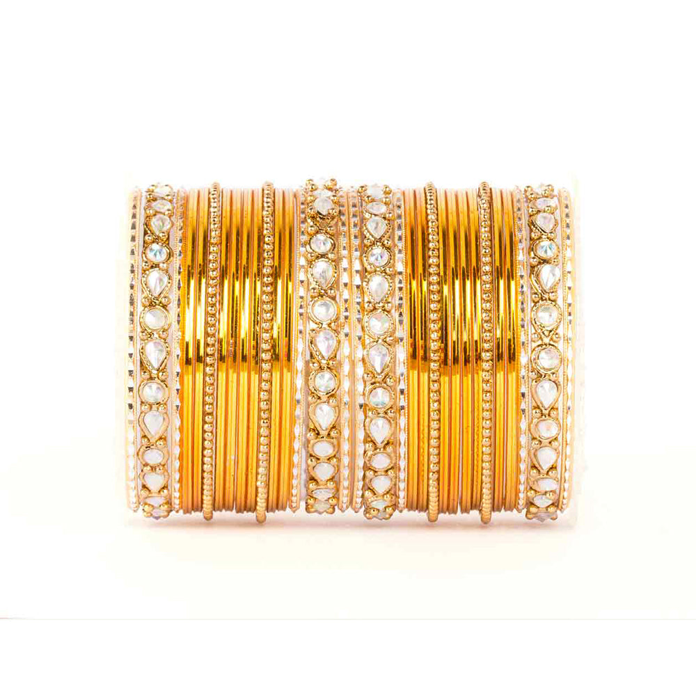 Kundan Gold Plating Bangle Set