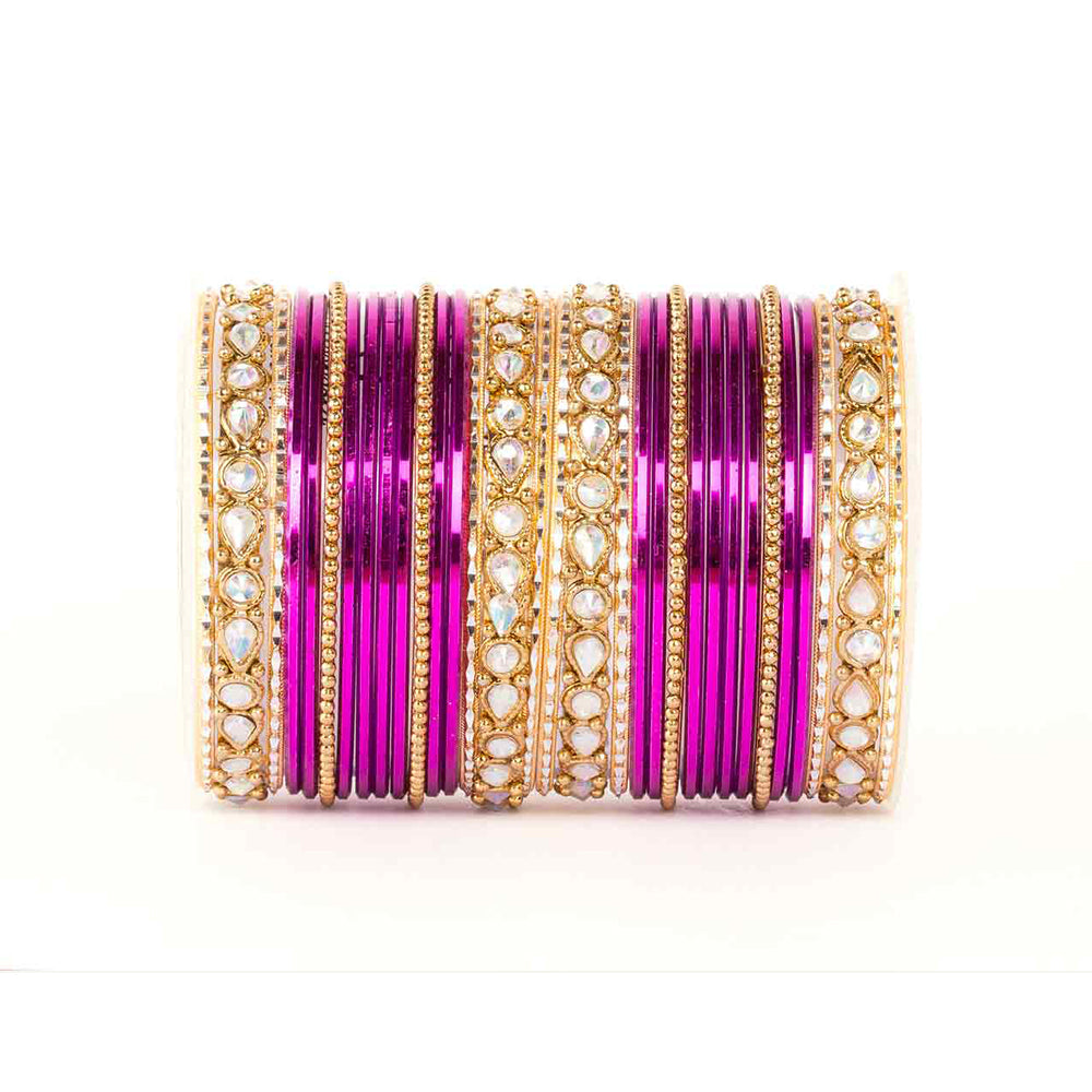 Kundan Gold Plating Bangle Set