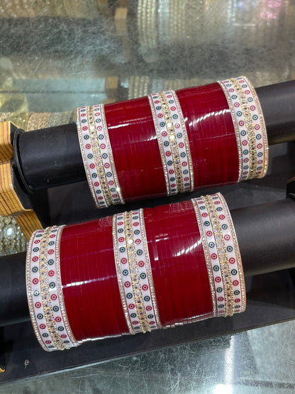 T4 Jewels Moder Motif Bridal Chooda with Crystal-Studded - 21HA