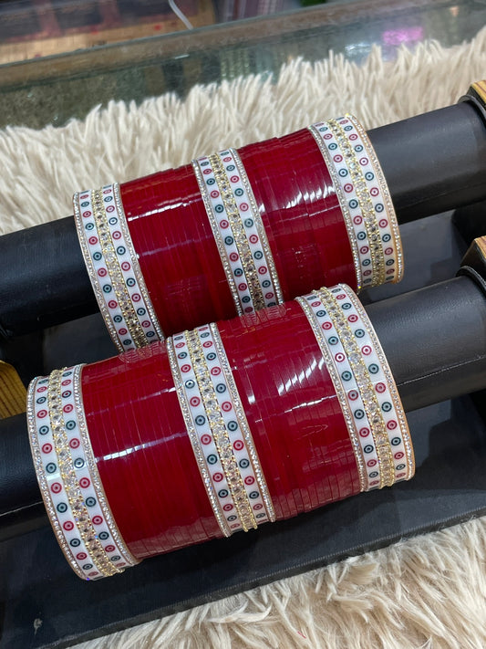 T4 Jewels Moder Motif Bridal Chooda with Crystal-Studded - 21HA