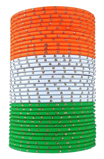 T4 Jewels Dotted Tricolor Bangle Set (Pack Of 36)