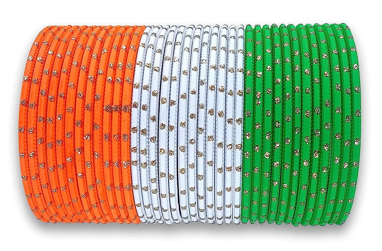 T4 Jewels Dotted Tricolor Bangle Set (Pack Of 36)