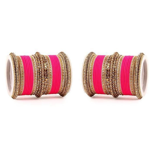 Set of 2 Bridal Neon Textured Bangle Set