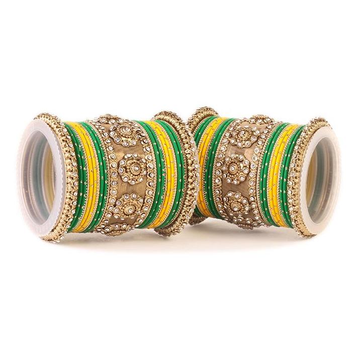 Set of 2 Traditional Jaali Work Multi-Colored Bangle Set