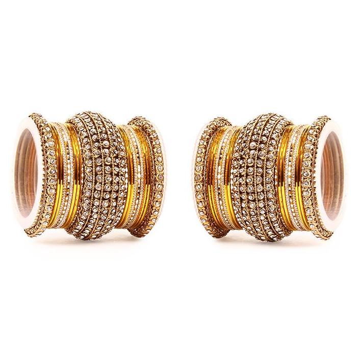 Set of 2 Colored Chakri Shining Bangle Set