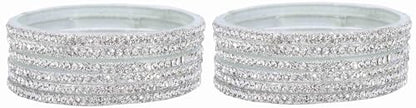 T4 Jewels Stylish Glass Diamond Bangles Set For Women & Girls | White Stone Bangles | Bangles For Women Glass | Bangles For Wedding, Party, Function, Daily use | Kanch ki Chudiyan- Set of 12