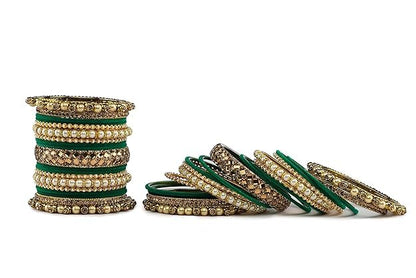 T4 Jewels Metal With Zircon Gemstones Attractive Glossy Finish Gold Plated Fashion Jewellery Metal Bangle Set For Women & Girls T4 Jewels