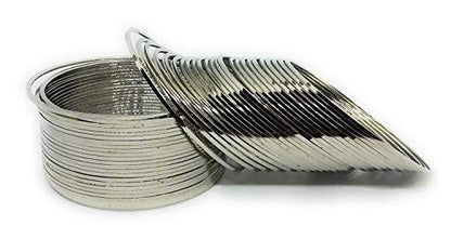 T4 Jewels Golden/Silver/Black Traditional Oxidised Antique Plain Bangles Set Casual Wear For Women & Girls - (Set Of 48 Bangles) T4 Jewels