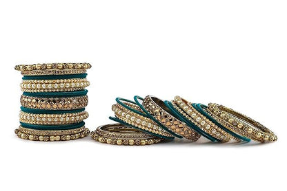 T4 Jewels Metal With Zircon Gemstones Attractive Glossy Finish Gold Plated Fashion Jewellery Metal Bangle Set For Women & Girls T4 Jewels
