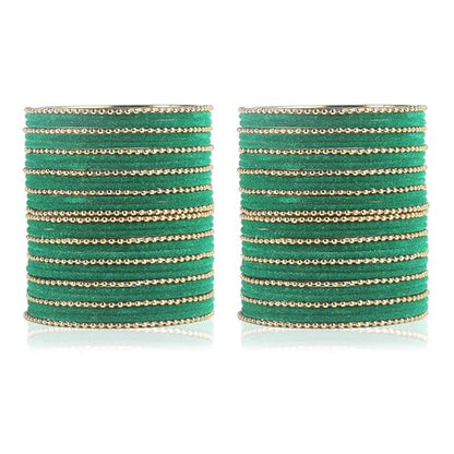 T4 Jewels Beautiful & Elegant Beads Studded Colourful Metal Bangles Set Fashion Jewellery - 110NO.