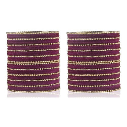 T4 Jewels Beautiful & Elegant Beads Studded Colourful Metal Bangles Set Fashion Jewellery - 110NO.