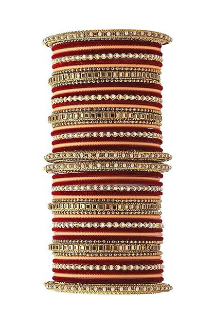 T4 Jewels Multicolours Metal Fashion Jewellery Bangles Set Gold Plated Kundan Studded Bangles For Women & Girls T4 Jewels