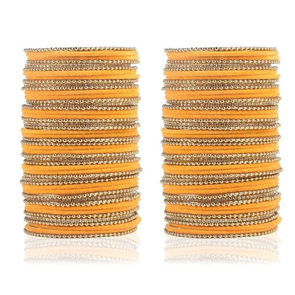 T4 Jewels Beautiful & Elegant Beads Studded Colourful Metal Bangles Set Fashion Jewellery - 110NO.