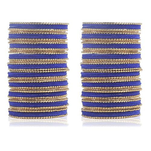 T4 Jewels Beautiful & Elegant Beads Studded Colourful Metal Bangles Set Fashion Jewellery - 110NO.