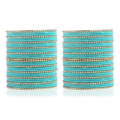 T4 Jewels Beautiful & Elegant Beads Studded Colourful Metal Bangles Set Fashion Jewellery - 110NO.