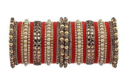 T4 Jewels Metal With Zircon Gemstones Attractive Glossy Finish Gold Plated Fashion Jewellery Metal Bangle Set For Women & Girls Strawberry T4 Jewels