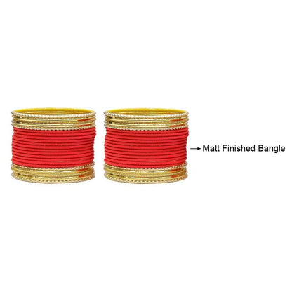 T4 Jewels Multicolours Matte Finish Designer And Beautiful Metal Bangles Set For Girls And Women T4 Jewels