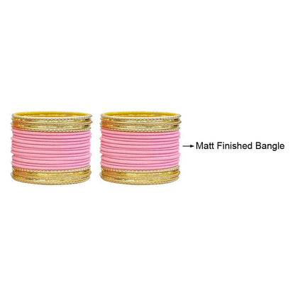 T4 Jewels Multicolours Matte Finish Designer And Beautiful Metal Bangles Set For Girls And Women T4 Jewels