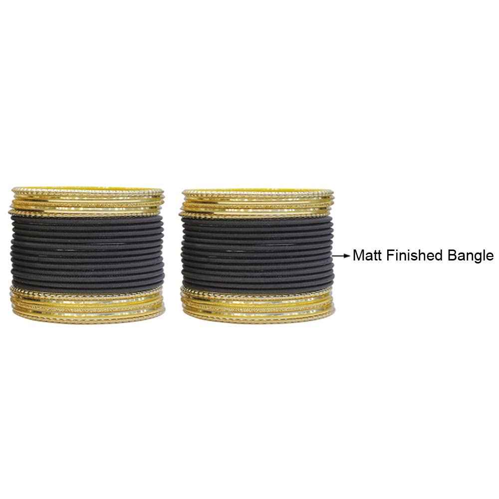 T4 Jewels Multicolours Matte Finish Designer And Beautiful Metal Bangles Set For Girls And Women T4 Jewels