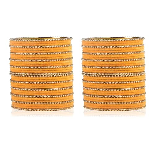 T4 Jewels Beautiful & Elegant Beads Studded Colourful Metal Bangles Set Fashion Jewellery - 110NO.