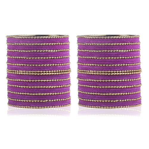 T4 Jewels Beautiful & Elegant Beads Studded Colourful Metal Bangles Set Fashion Jewellery - 110NO.