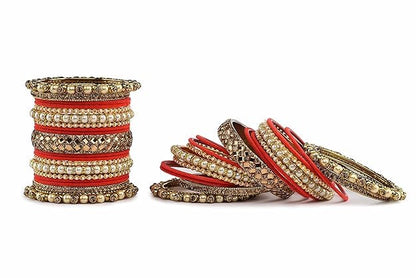 T4 Jewels Metal With Zircon Gemstones Attractive Glossy Finish Gold Plated Fashion Jewellery Metal Bangle Set For Women & Girls T4 Jewels