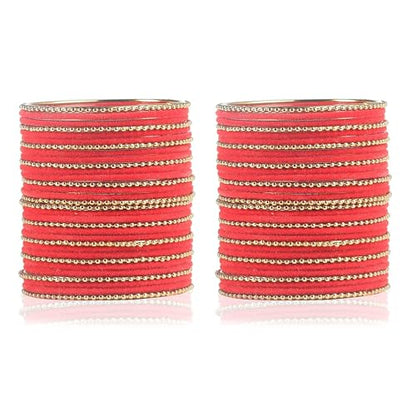 T4 Jewels Beautiful & Elegant Beads Studded Colourful Metal Bangles Set Fashion Jewellery - 110NO.