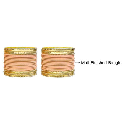 T4 Jewels Multicolours Matte Finish Designer And Beautiful Metal Bangles Set For Girls And Women T4 Jewels