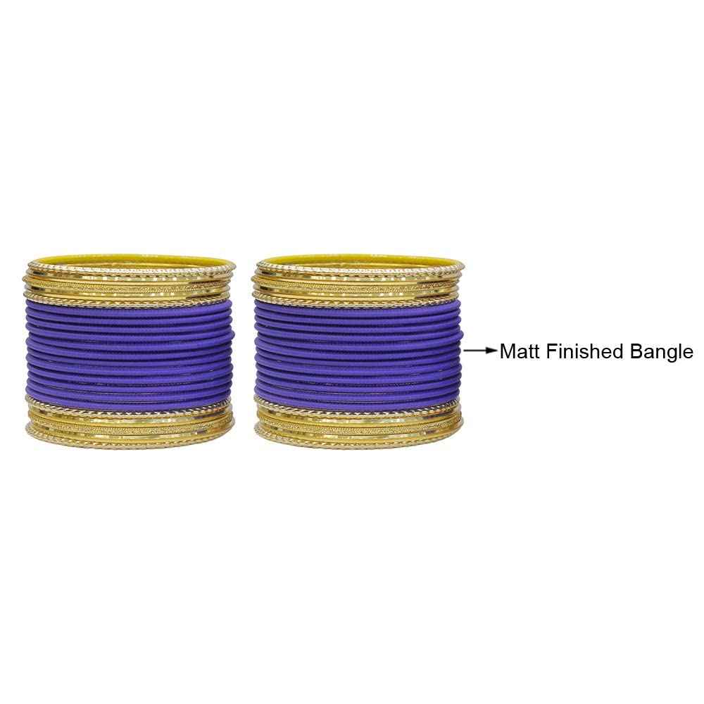 T4 Jewels Multicolours Matte Finish Designer And Beautiful Metal Bangles Set For Girls And Women T4 Jewels