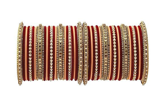 T4 Jewels Multicolours Metal Fashion Jewellery Bangles Set Gold Plated Kundan Studded Bangles For Women & Girls