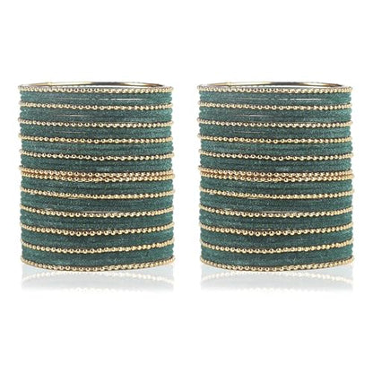 T4 Jewels Beautiful & Elegant Beads Studded Colourful Metal Bangles Set Fashion Jewellery - 110NO.