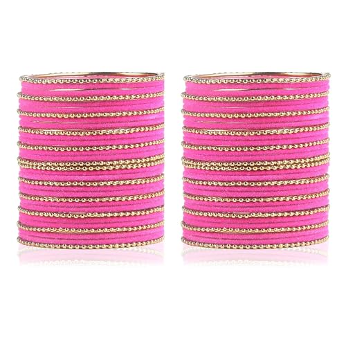 T4 Jewels Beautiful & Elegant Beads Studded Colourful Metal Bangles Set Fashion Jewellery - 110NO.